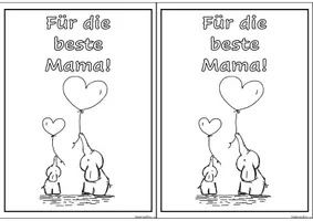 Vorschau - Mal- und Bastelvorlagen - Muttertag - 10 Grußkarten, Ausmalbilder, Malvorlagen - Seite 3