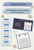 Vorschau - Arbeitsblätter - Tabellen Word - Deckblatt
