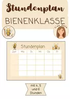 Vorschau - Anderer Materialtyp - Stundenplan Bienenklasse 4, 5 und 6 Stunden - Deckblatt