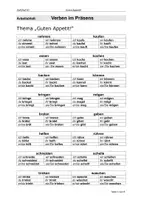 Vorschau - Arbeitsblätter - DaF/DaZ: Verben im Präsens zum Thema Lebensmittel/Essen - Deckblatt