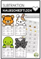 Vorschau - Arbeitsblätter - Subtraktion halbschriftlich ZR 100 - mit Zehnerunterschreitung - Deckblatt