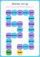 Vorschau - Spiele - Lesespiel (Laute, Wörter): Wörter mit sp - Deckblatt