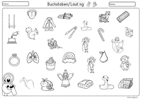 Vorschau - Stationenlernen - Miniheft Laut, Buchstaben ng Deutsch 1. Klasse 2. Klasse Rechtschreibung, Lernwörter - Seite 1