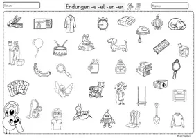 Vorschau - Unterrichtsreihen - Deutsch Miniheft besondere Endungen -e, -el, -er, -en 1.Klasse, 2.Klasse Rechtschreibung - Seite 1