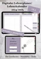 Vorschau - Lehrpläne/Lehrermaterial - Digitaler Lehrerplaner/-kalender 2024/2025 LILA - Deckblatt