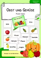 Vorschau - Stationenlernen - OBST und GEMÜSE - Kartenspiel ab Klasse 1 und für Deutschförderklassen - Deckblatt