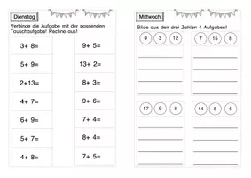 Vorschau - Arbeitsblätter - Wochenhausaufgabe Mathe Klasse 1 2 - Seite 2
