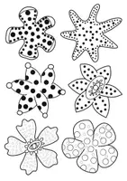 Vorschau - Mal- und Bastelvorlagen - Ausmalbilder: Blumen nach Yayoi Kusama - Seite 2