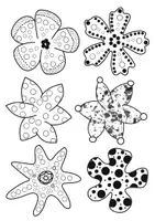 Vorschau - Mal- und Bastelvorlagen - Ausmalbilder: Blumen nach Yayoi Kusama - Seite 3