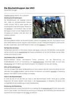Vorschau - Arbeitsblätter - Die Blauhelmtruppen der UNO - Lückentext und Übungen - Deckblatt