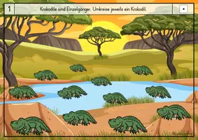 Vorschau - Arbeitsblätter - Bündeln im Zahlenraum 10: tierisches Afrika - Seite 1