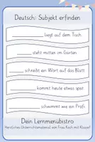 Vorschau - Aufgabenkarten - Subjekt finden - Satzglieder - Seite 1