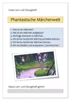 Vorschau - Unterrichtsreihen - Märchen - umfangreiches Arbeitsheft mit Lösungen und Hefteinträgen - Deckblatt