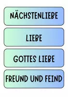 Vorschau - Poster - Tafelkarten mit Begriffen - Jesus und Liebe / Nächstenliebe für Diskussion o.ä - Deckblatt