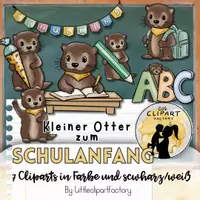 Vorschau - selbst erstellte Cliparts/Grafiken - Cliparts Schulanfang Otter als Klassentier zum Schulstart - Seite 2