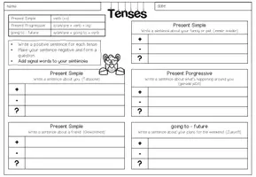 Vorschau - Arbeitsblätter - Tenses Practice! (present simple - progressive - going-to future) - Seite 1