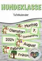 Vorschau - Mal- und Bastelvorlagen - Hundeklasse - Tafelkalender - Deckblatt