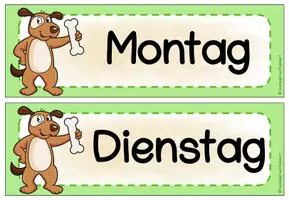 Vorschau - Mal- und Bastelvorlagen - Hundeklasse - Tafelkalender - Seite 1