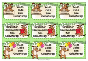 Vorschau - Anderer Materialtyp - Hundeklasse - Grußkärtchen Geburtstag - Seite 1