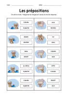 Aperçu - Feuilles d'exercices - les prépositions en français - Page de couverture