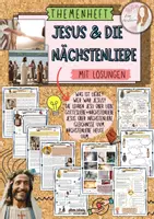 Vorschau - Unterrichtsreihen - Themenheft Jesus und Nächstenliebe / Liebe Gott / Gleichnisse / Nächstenliebe heute mit Lösung (Klasse 5/6/7) - Deckblatt