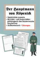 Vorschau - Arbeitsblätter - Militarismus im Kaiserreich - Der Hauptmann von Köpenick - Deckblatt
