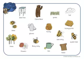 anteprima - Esercizi - Brown Owl and the Bee Hive - PICTURE DICTIONARY WORDMATS - Pagina 1