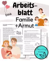 Vorschau - Arbeitsblätter - arme Familien und Kinderarmut: Ethik, Text und Arbeitsblatt - Deckblatt