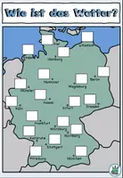 Vorschau - Aufgabenkarten - Klettmaterial "Wie ist das Wetter?" DaZ / DaF / Sachunterricht - Seite 1