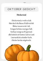 Vorschau - Arbeitsblätter - 5 Gedichte für den OKTOBER: ab 2. Klasse - Seite 1