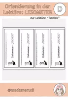 Vorschau - Arbeitsblätter - Vorlage: Lesometer/ Zeilometer anhand der Lektüre "Tschick" - Deckblatt