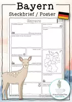 Vorschau - Arbeitsblätter - Bayern vorstellen mit Steckbrief (Bundesland Arbeitsblatt & Poster) - Deckblatt