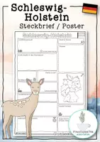 Vorschau - Arbeitsblätter - Schleswig-Holstein vorstellen mit Steckbrief (Bundesland Arbeitsblatt & Poster) - Deckblatt