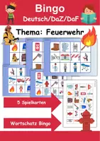 Vorschau - Arbeitsblätter - Wortschatz Bingo - Feuerwehr (Klasse 1 und 2) - Deckblatt