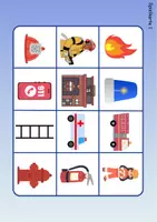 Vorschau - Arbeitsblätter - Wortschatz Bingo - Feuerwehr (Klasse 1 und 2) - Seite 1