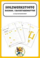 Vorschau - Arbeitsblätter - Werken mit Holz - Werkstoffe - Suchsel / Gitterrätel (3-fach differenziert) - Deckblatt