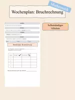 Vorschau - Arbeitsblätter - Wochenplan: Bruchrechnung - Deckblatt