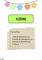 Vorschau - Arbeitsblätter - Die Kleidung - malen, schneiden und zuordnen - Deckblatt