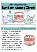 Vorschau - Arbeitsblätter - Zähne - Lese- & Abschreibkartei Druckschrift - Seite 1