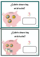 Vista previa - Hojas de trabajo - ¿Cuánto dinero hay en la hucha? - página 1
