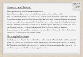 Vorschau - Stationenlernen - Bingo, Anlautspiel zum Thema "Lebensmittel" - Seite 1