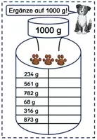 Vorschau - Arbeitsblätter - Gewichte Ergänze auf 1000 Gramm differenziert Mathe 3.Klasse 4.Klasse - Seite 3