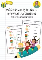 Vorschau - Arbeitsblätter - Wörter mit b p d verbinden (FREEBIE) sofort einsatzbereit - Deckblatt