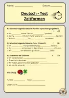 Vorschau - Arbeitsblätter - Deutsch - Test Zeitformen - Seite 1