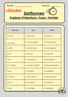 Vorschau - Arbeitsblätter - Zeitformen - Präteritum/Futur/Perfekt - Seite 1