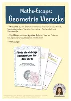 Vorschau - Stationenlernen - Escape Übungsheft: Geometrie Vierecke - Deckblatt
