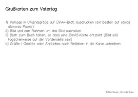 Vorschau - Mal- und Bastelvorlagen - Einfache Karten zum Vatertag - Seite 1