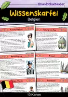 Vorschau - Stationenlernen - Wissenskartei - Belgien - Deckblatt