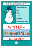 Vorschau - Arbeitsblätter - Winter- Akrostichon. Übungsheft zum kreativen Schreiben - Deckblatt