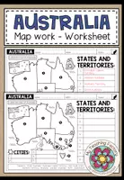 Vista previa - Hojas de trabajo - AUSTRALIA - Map Work (Worksheet) - Portada